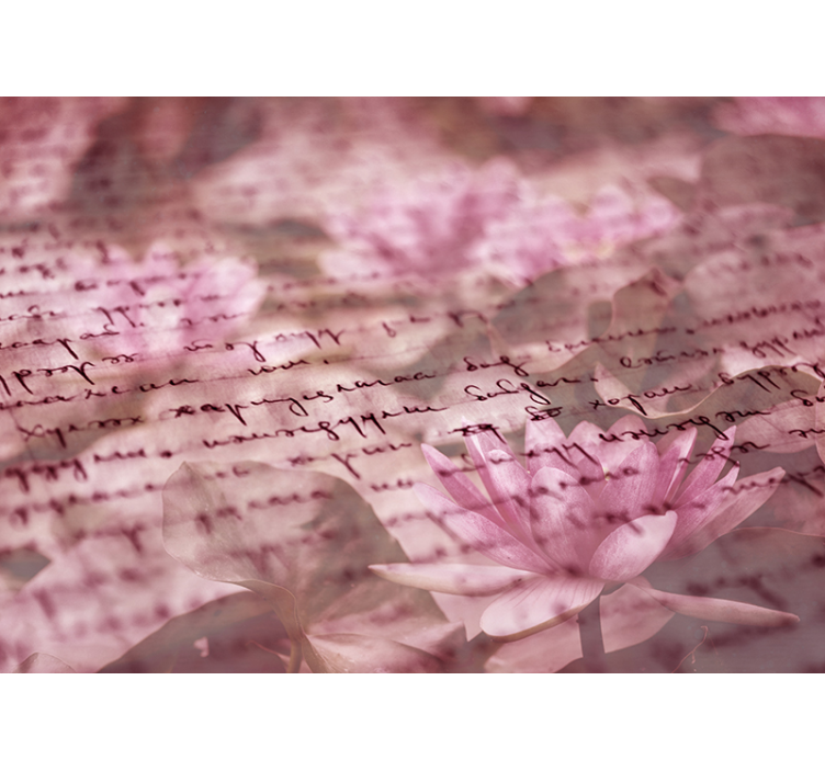 Fotomurale fiori delicata scritta floreale - TenStickers