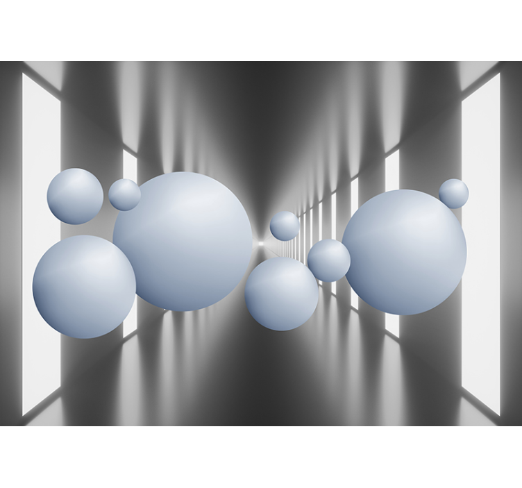 Fotomurale 3d disposizione di sfere galleggianti - TenStickers