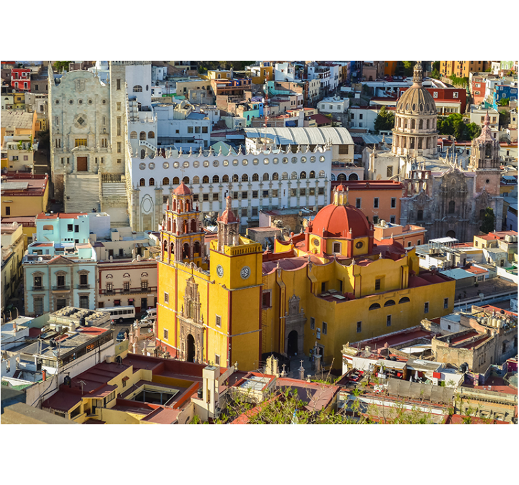 Fotomurale città storica cattedrale gialla - TenStickers