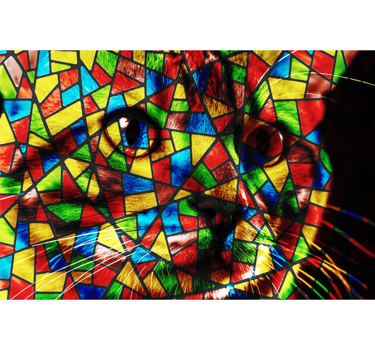 Fotomurale animali mosaico di gatti colorati - TenStickers