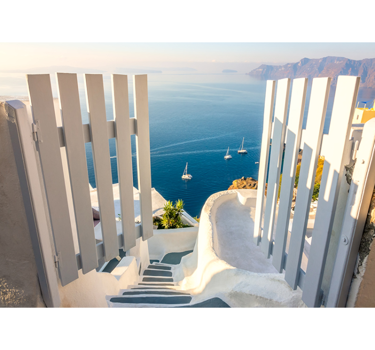 Fotomurale paesaggi barche a vela sull'oceano - TenStickers