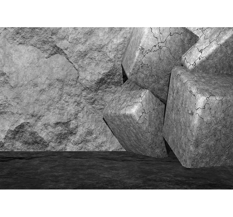 Fotomurali pietra blocchi di pietra crepati - TenStickers