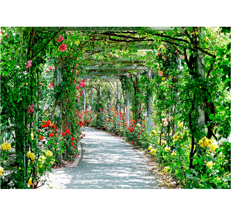 Fotomurale fiori lussureggiante galleria floreale - TenStickers