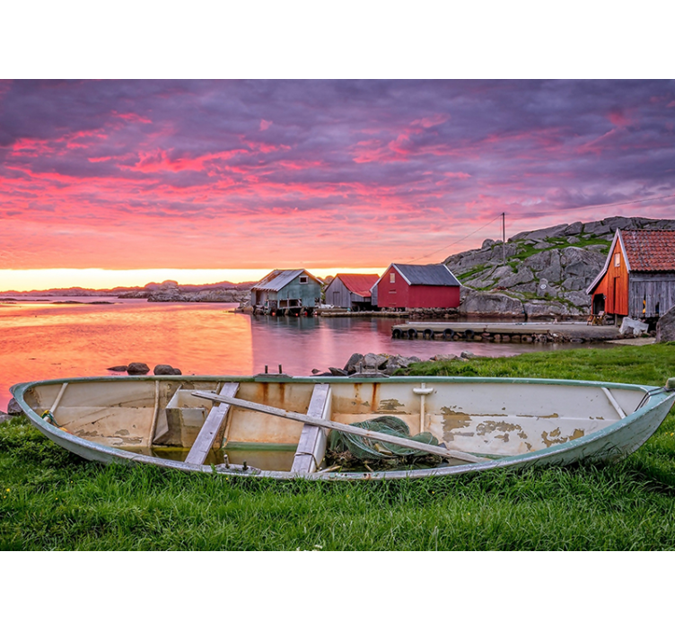 Fotomurale paesaggi villaggio costiero panoramico - TenStickers