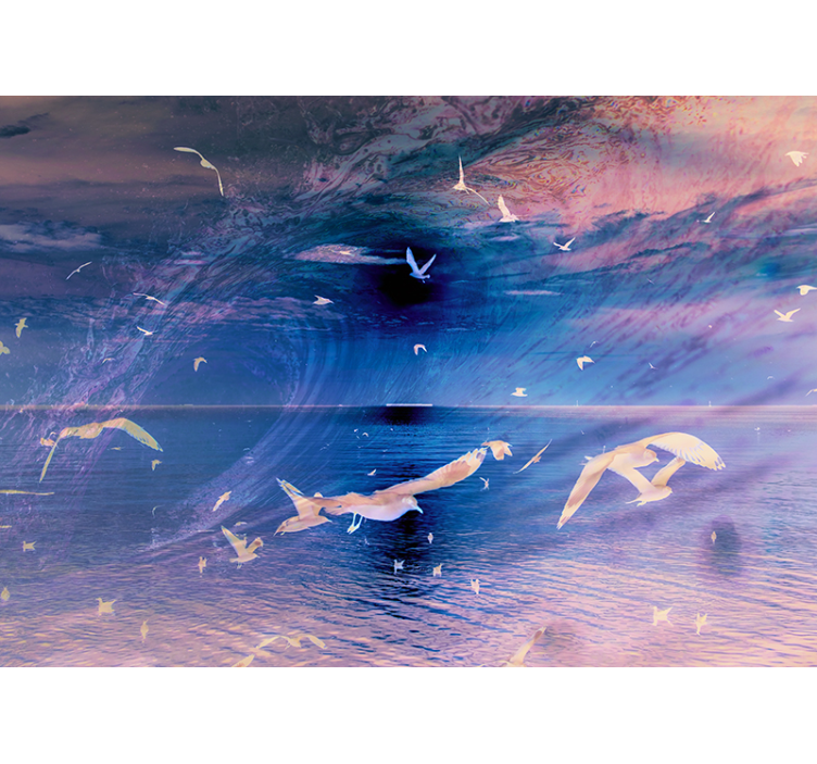 Fotomurali natura gabbiani al tramonto - TenStickers