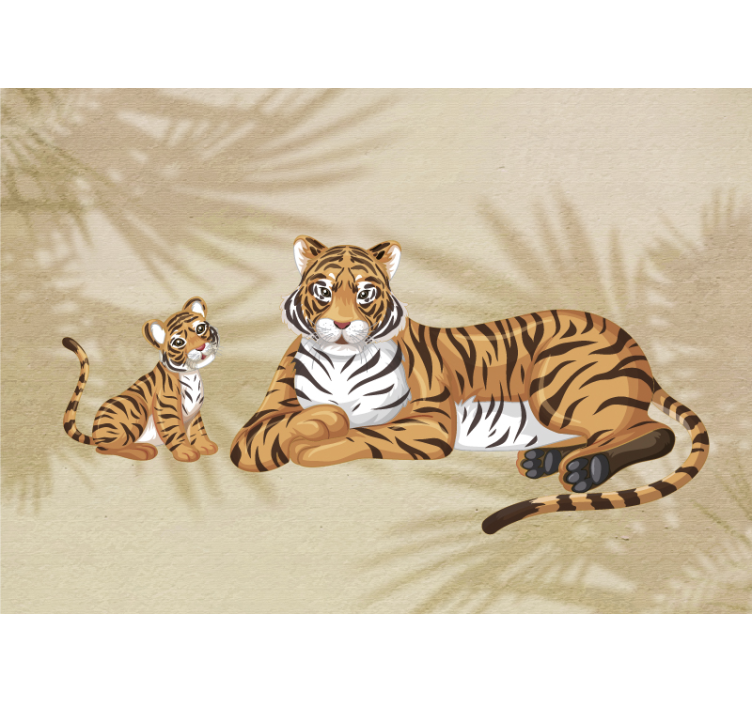 Fotomurale animali madre e cucciolo di tigre - TenStickers