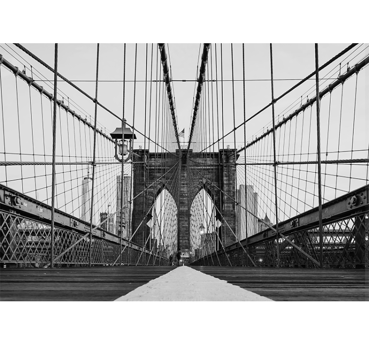 Fotomurale città vista prospettica del ponte di brooklyn - TenStickers
