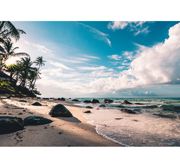 Fotomurale mare tramonto sulla spiaggia tropicale - TenStickers