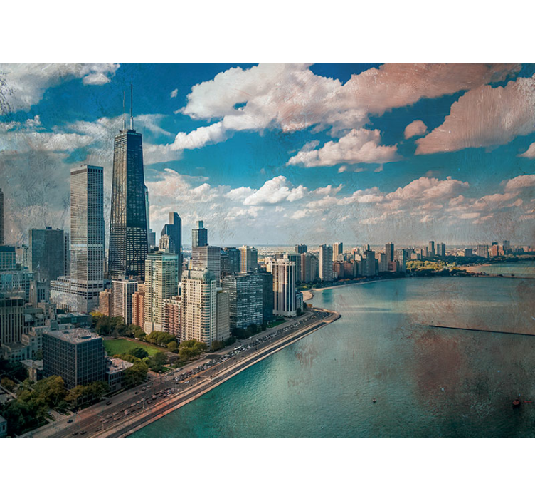 Fotomurale città prospettiva skyline di chicago - TenStickers