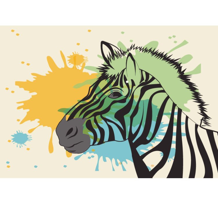 Fotomurale animali arte splash zebra - TenStickers