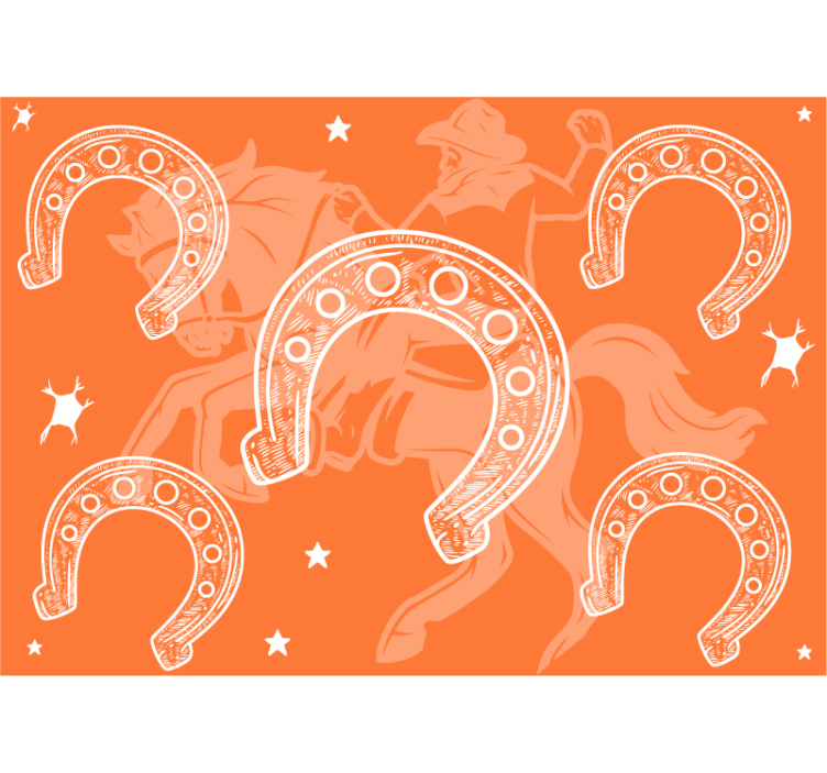 Fotomurale veicoli scena rodeo con ferradura - TenStickers