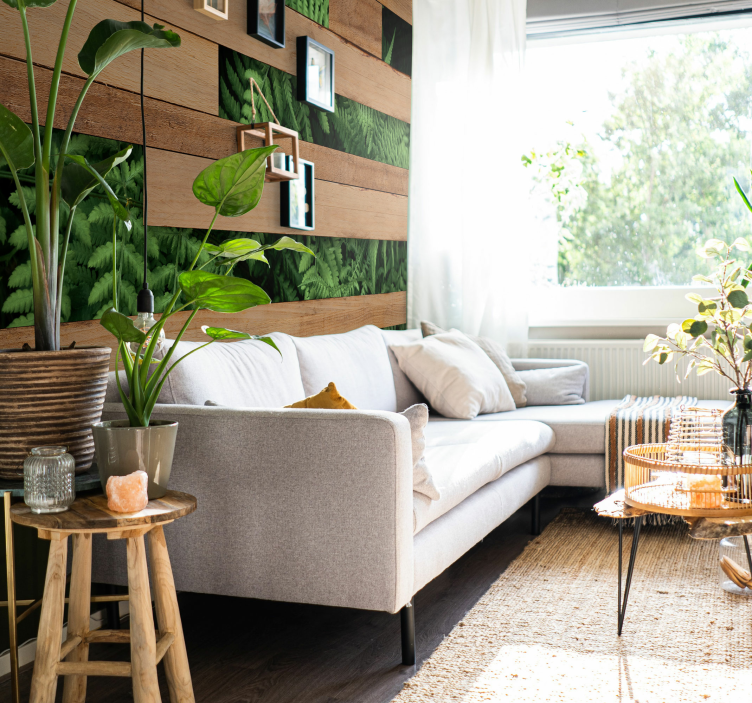 Fotomurale legno parete vegetale - TenStickers