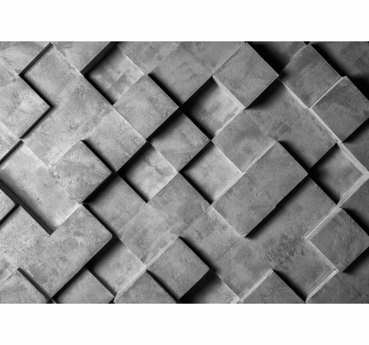 Carta da parati 3D quadrati geometrici - TenStickers