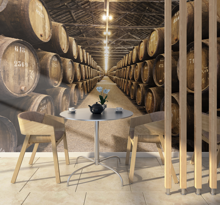 Fotomurale cantina con botti di vino - TenStickers