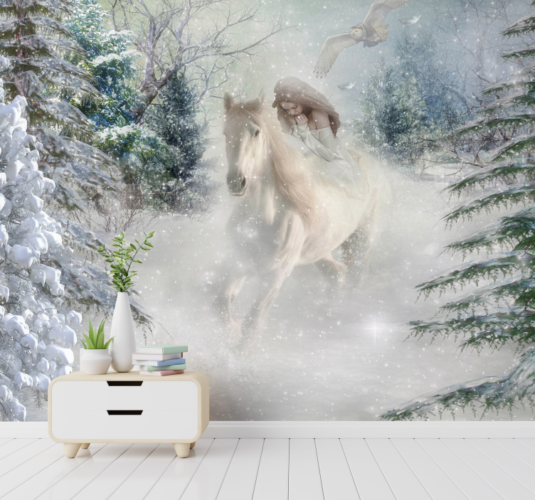 Fotomurale fantasia cavallo bianco - TenStickers