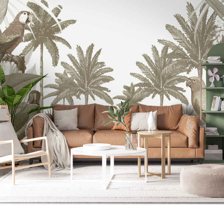 Carta da parati giungla fauna tropicale d'epoca - TenStickers