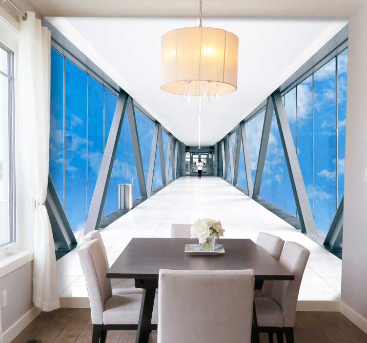 Fotomurale 3d ampia vista del corridoio - TenStickers