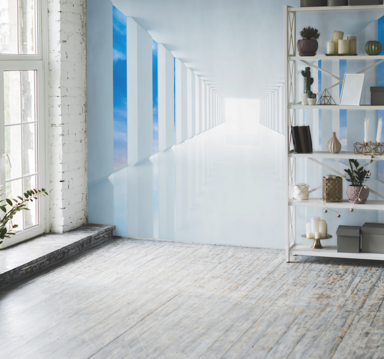 Fotomurale 3d corridoio di illusione ottica - TenStickers