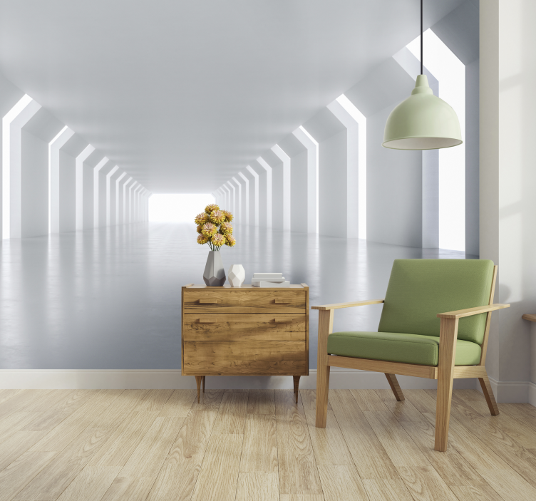 Carta da parati 3D sala bianca - TenStickers