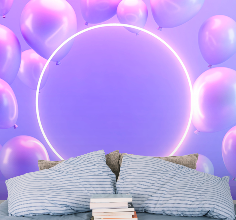 Fotomurale amore cerchio di palloncini fluttuanti - TenStickers