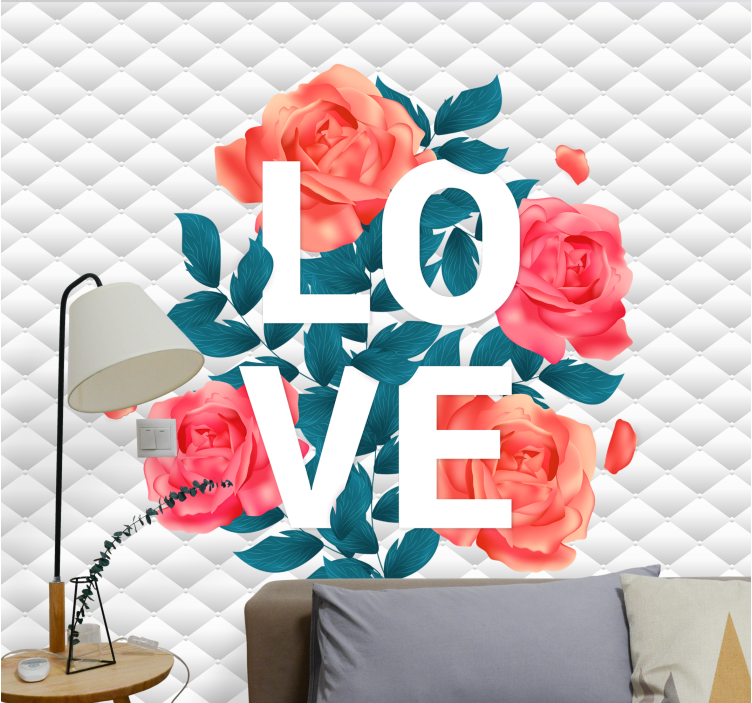 Fotomurale amore design floreale rose amore - TenStickers
