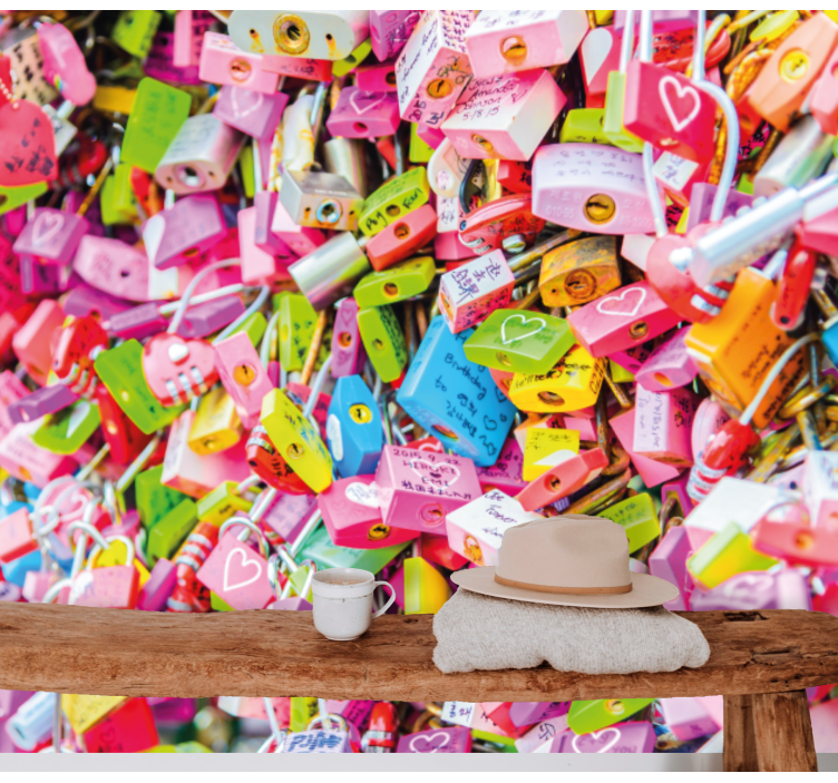 Fotomurale amore lucchetti colorati - TenStickers