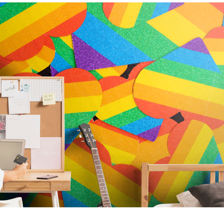 Fotomurale amore motivi a cuore colorati - TenStickers