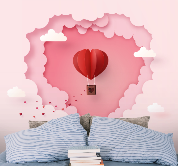 Fotomurale amore pallone aerostatico cuore - TenStickers