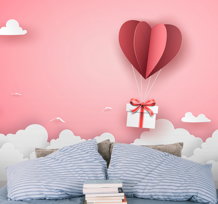 Fotomurale amore regalo palloncino cuore - TenStickers