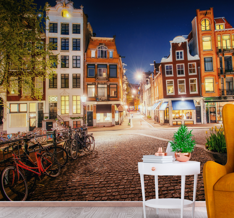 Fotomurale amsterdam strada incantevole di amsterdam - TenStickers