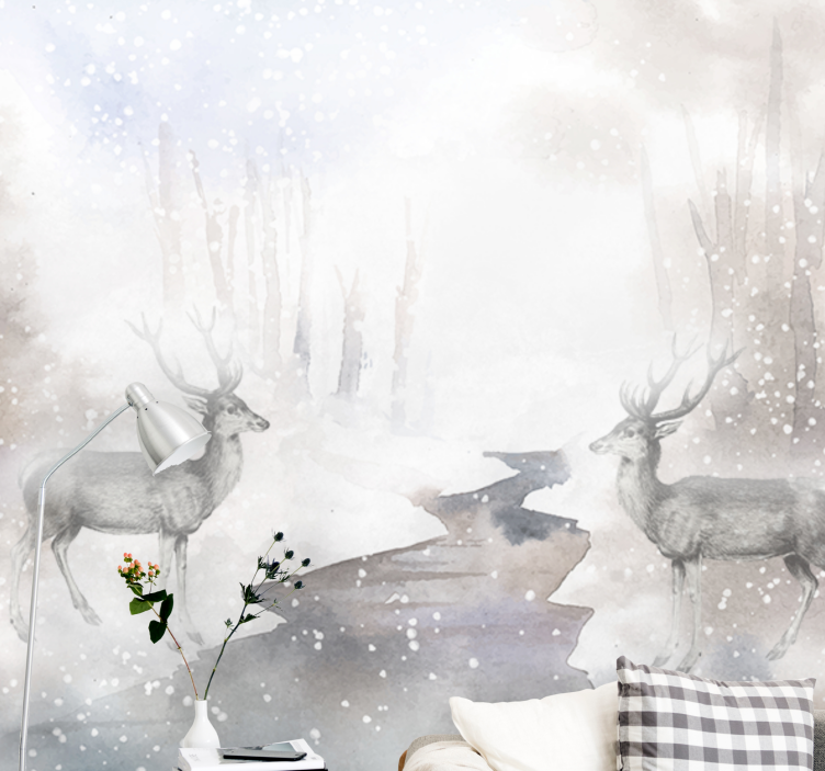 Fotomurale animali incontro con cervi maestosi - TenStickers