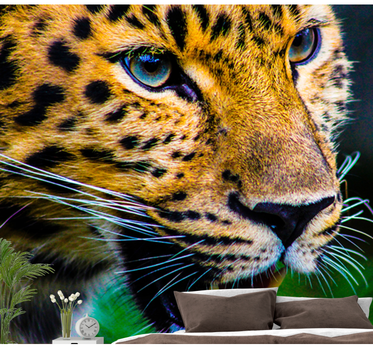Fotomurale animali leopardo primo piano - TenStickers