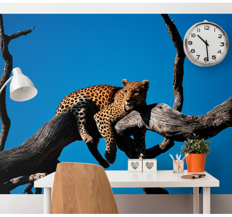 Fotomurale animali leopardo sul ramo - TenStickers