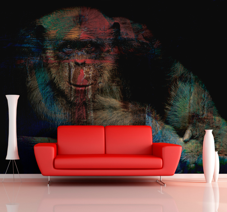 Fotomurale animali misterioso volto di primate - TenStickers
