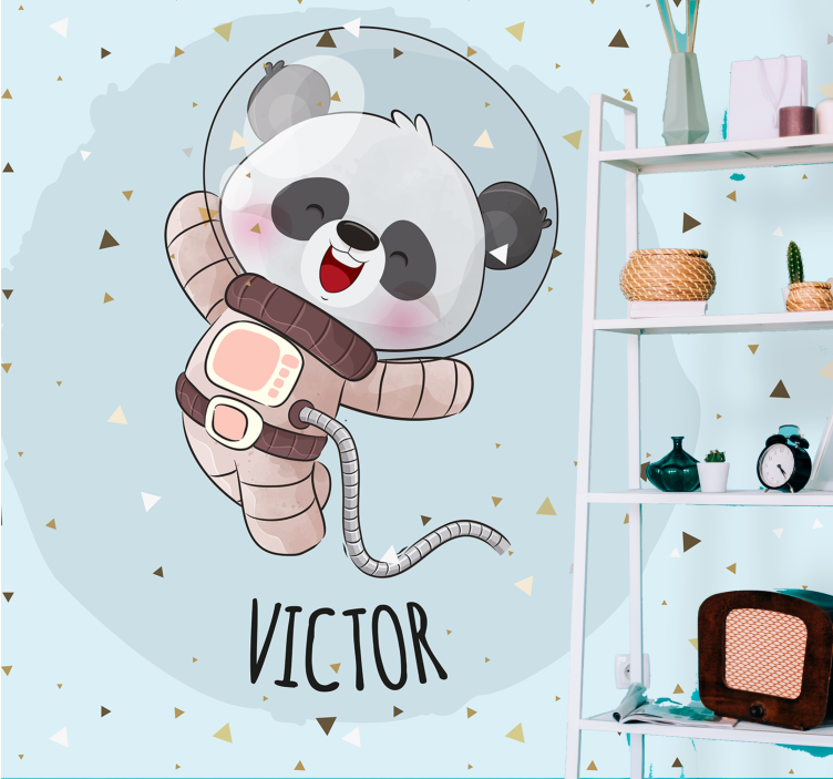 Fotomurale animali panda astronauta felice - TenStickers