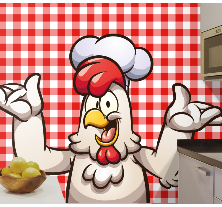 Fotomurale animali personaggio pollo chef - TenStickers