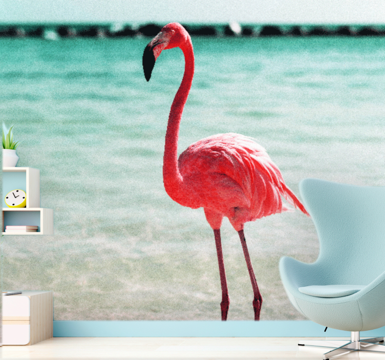Fotomurale animali posizione elegante del flamingo - TenStickers