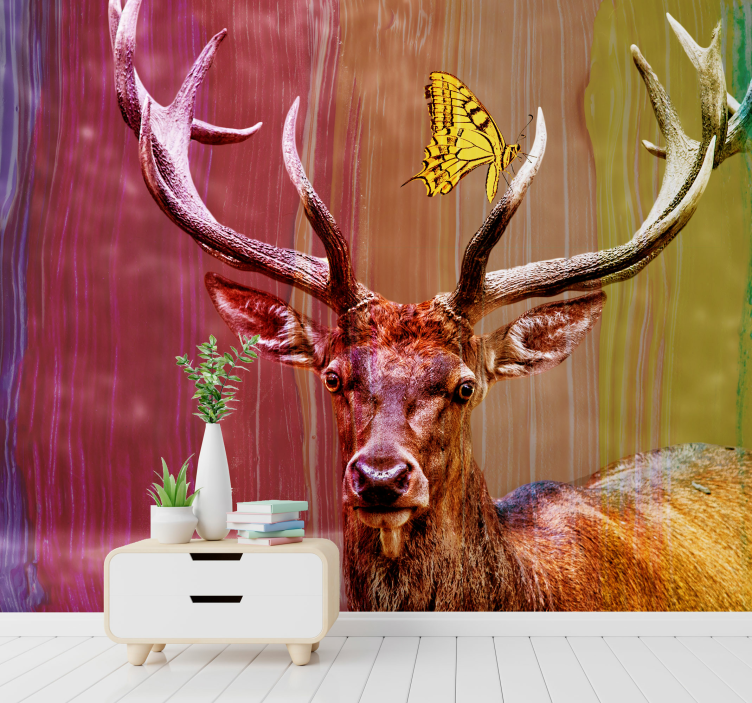Fotomurale animali testa di cervo maestosa - TenStickers