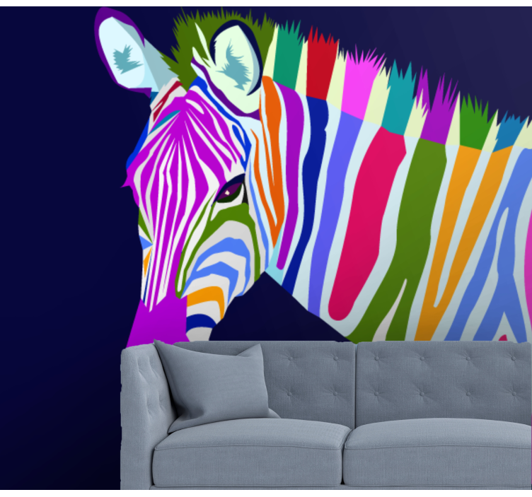 Fotomurale animali zebra multicolore - TenStickers