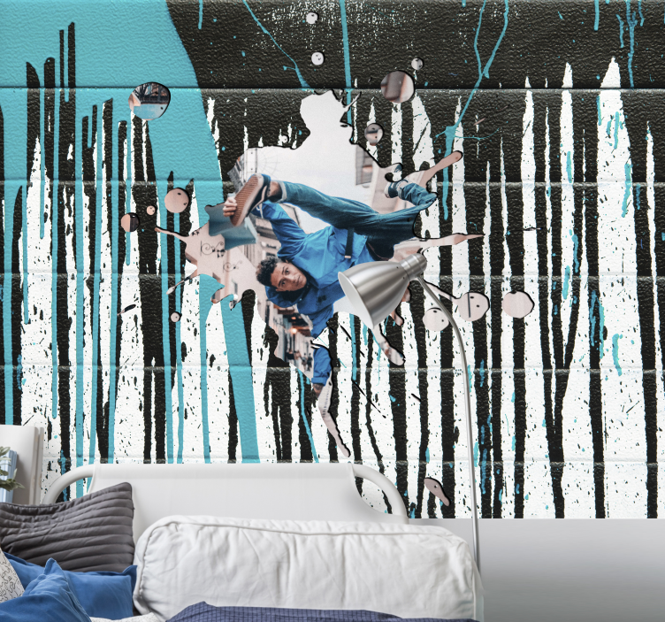 Fotomurale arte urbana azione skateboard dinamica - TenStickers