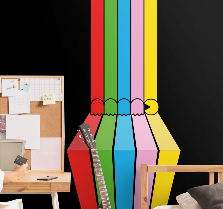 Fotomurale arte urbana colori a matita vivaci - TenStickers