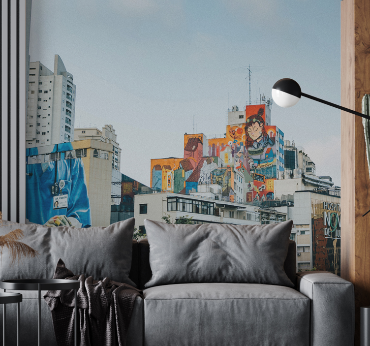 Fotomurale arte urbana murale urbano colorato - TenStickers