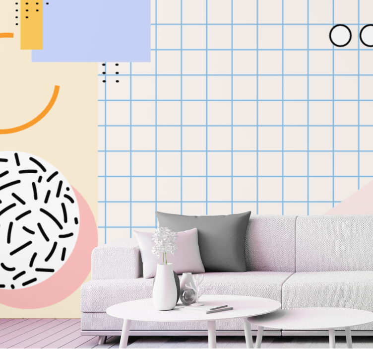 Fotomurale astratto configurazione di forme geometriche - TenStickers