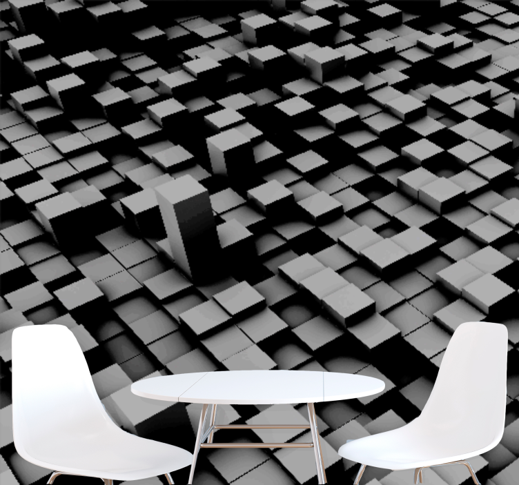 Fotomurale astratto formazione di blocchi geometrici - TenStickers