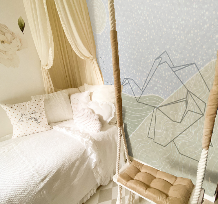 Fotomurale cameretta design di elefanti japandi - TenStickers