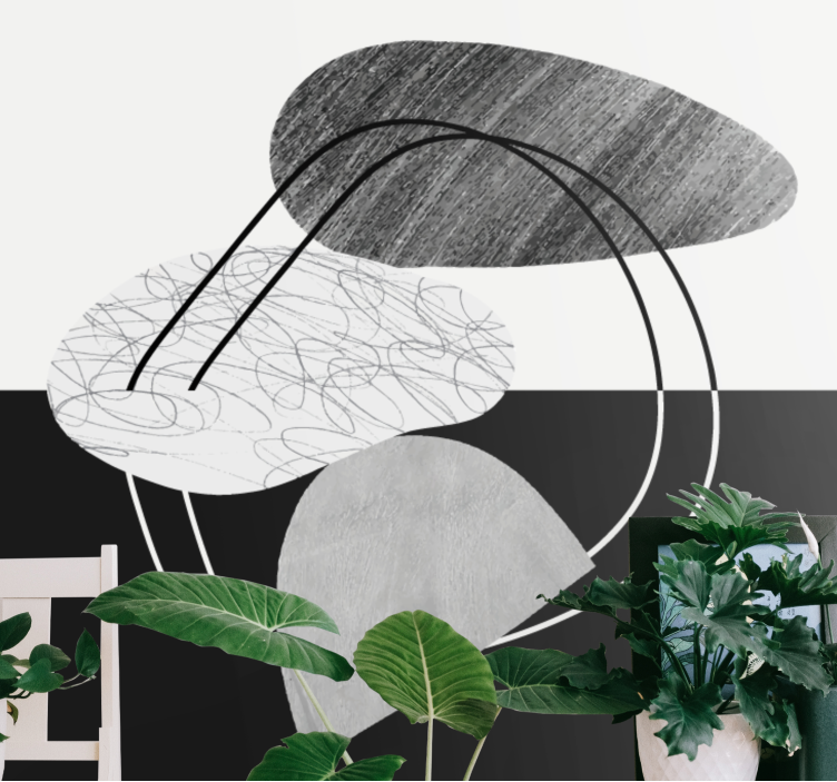 Fotomurale astratto forme geometriche mono - TenStickers