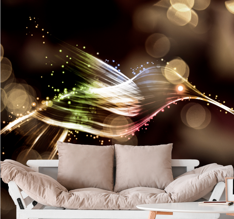 Fotomurale astratto onde di luce dinamiche - TenStickers