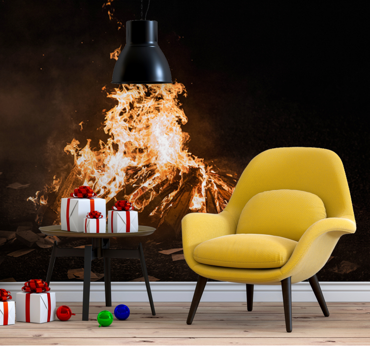 Fotomurale astratto scena di falò fiammeggiante - TenStickers