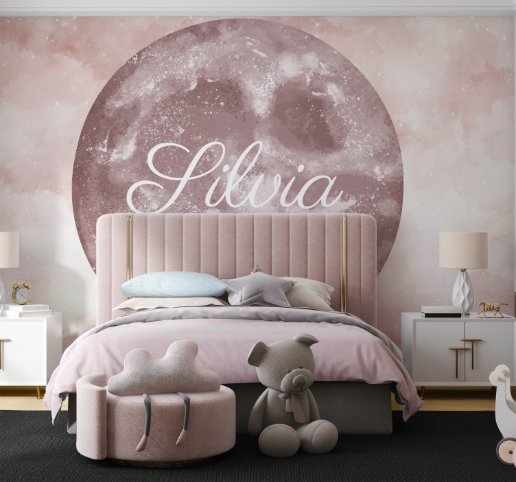 Fotomurale bambini luna con nome - TenStickers