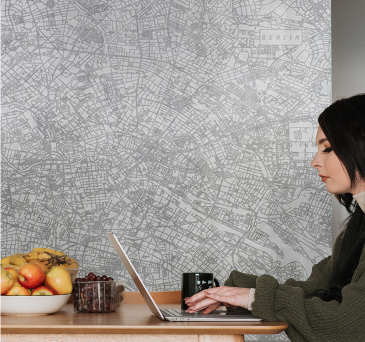 Fotomurale berlino mappa dettagliata di berlino - TenStickers